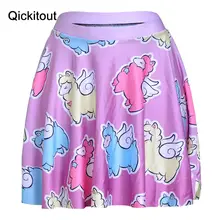 Qickitout юбки Тонкий Фитнес Новые Сексуальные женские элегантные разноцветные фиолетовые Ангел Овцы мини юбки с 3D Цифровым принтом