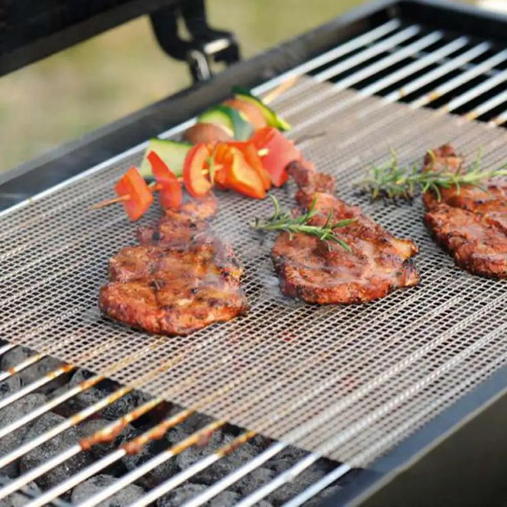 

30x40x0.2Cm Barbecue Mat Grid-Shaped Non-Stick Meat High Quality Barbecue Mat Suitable For Outdoor Activities Barbecue Mesh Mat