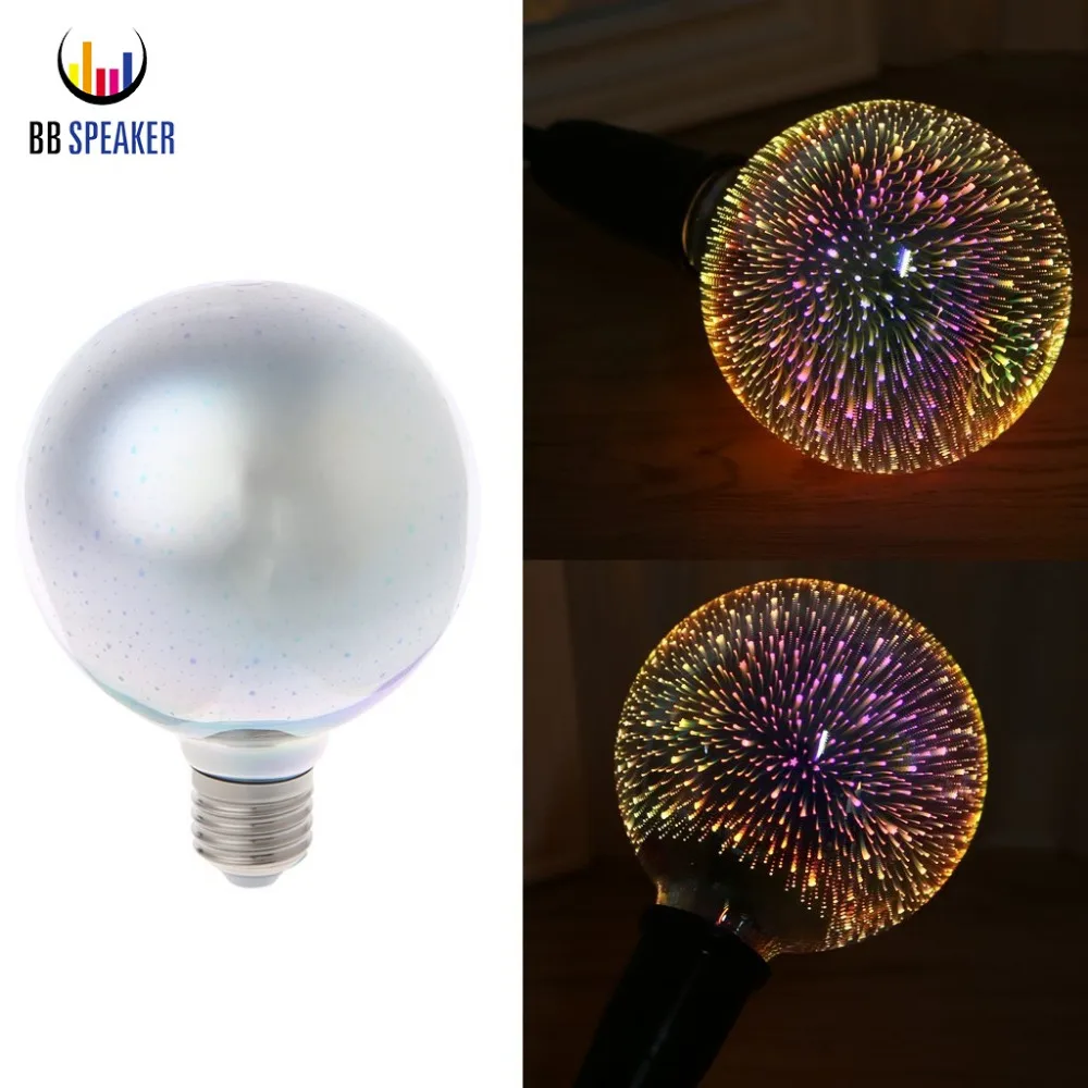 

LED E27 G95 3D Fireworks Edison Bulb 5W 110V 220V Novelty RGB Lamp Star Snowflake lampada Vintage decor for home lighting light