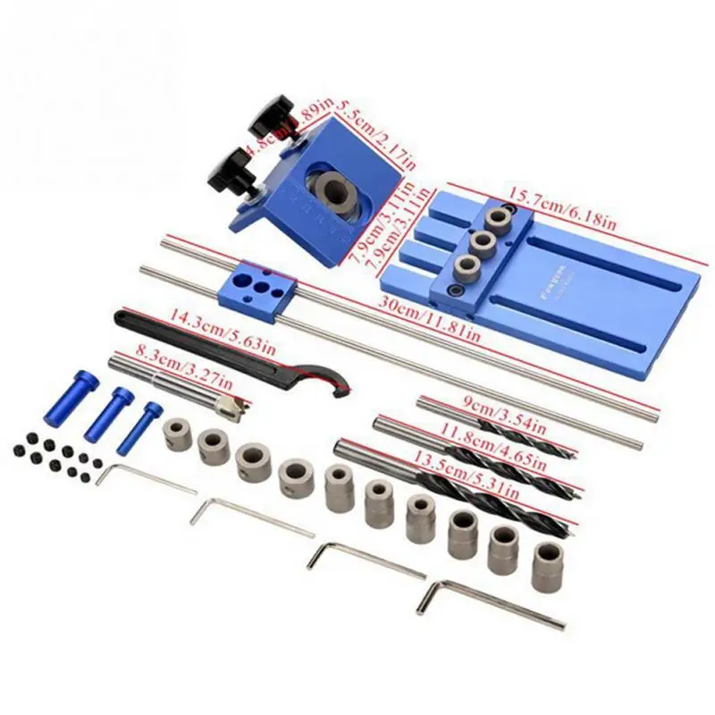 

3 in1 Drilling locator drilling guide kit Inner Hex Wrench DIY Woodworking Joinery High Precision Dowel Jigs Kit