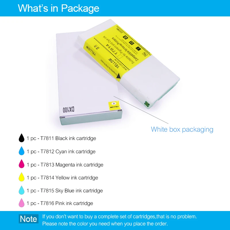 6Colors/Set T7811-T7816 Compatible Ink Cartridge
