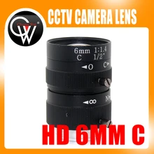 6mm lens 1/2″ 3 Megapixel Lens Manual Fixed Lens C Mount Industrial lens For cctv camera box