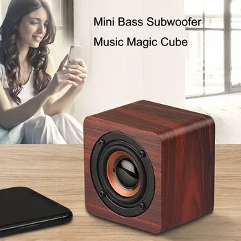 

Wooden Wood Wireless Subwoofer Wireless Bluetooth Mini Sealed Speaker HIFI Stereo Bass Speaker