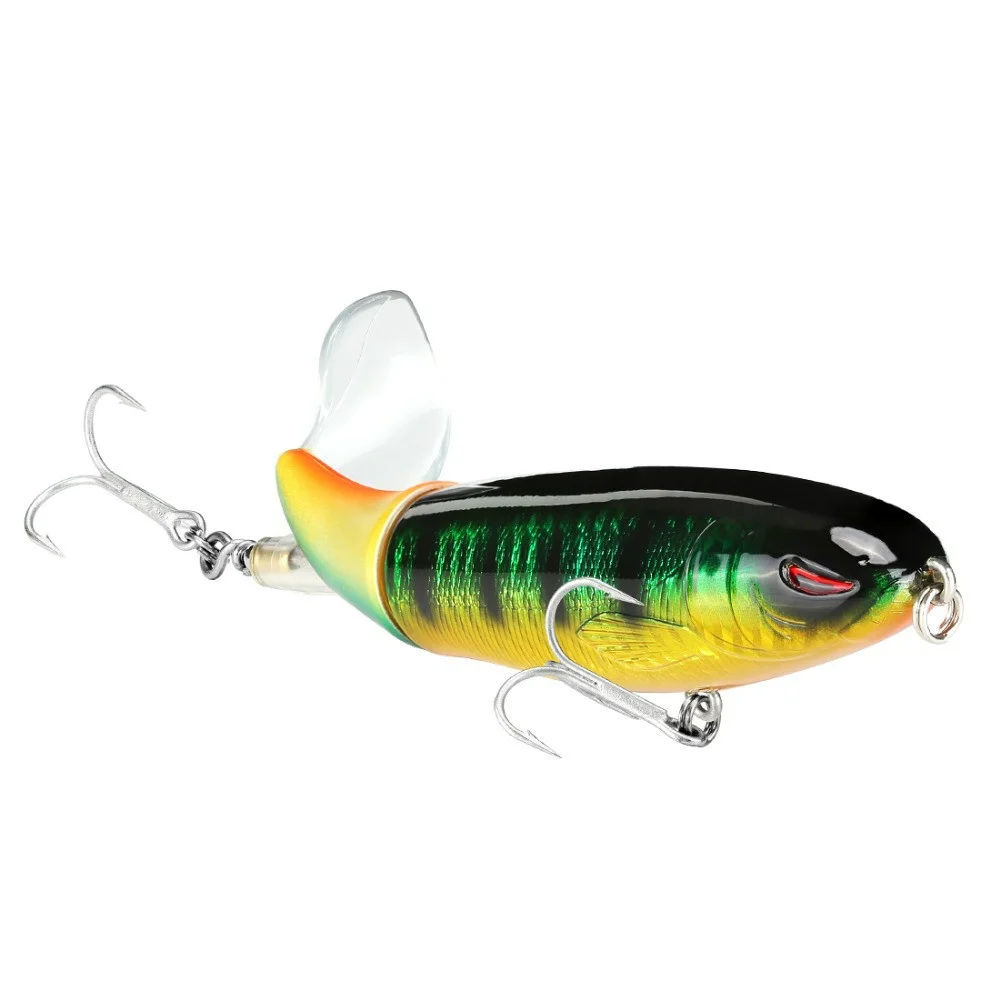 FDDL Ваппер Plopper 1 шт Рыбалка заманить 13g 90 мм Topwater вращающихся Хвост Крючки vmc