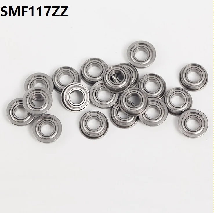 

50pcs/lot ABEC-5 SMF117 SMF117ZZ SF677ZZ SF677-ZZ ZZ flange flanged Deep Groove Ball Bearing Stainless Steel 7*11*3mm 7x11x3mm