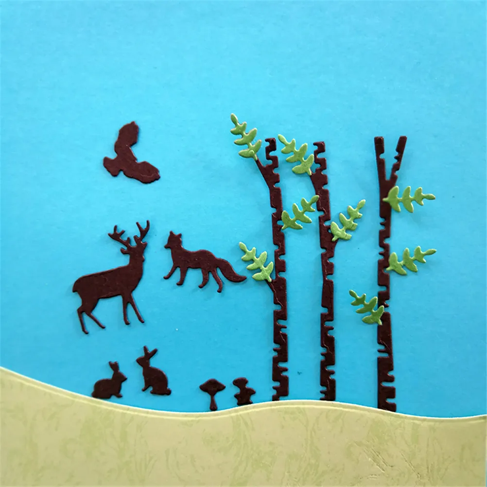 

hot Forest Tree Pole Design Metal Cutting Dies Stencils Die Cut Paper Card Diy Die Cutter Stamps And Die Set For Scrapbooking