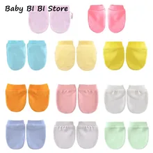 1 пара хлопчатобумажные смешанные детские перчатки защита от царапин для лица мягкие подарки для новорожденных девочек и мальчиков