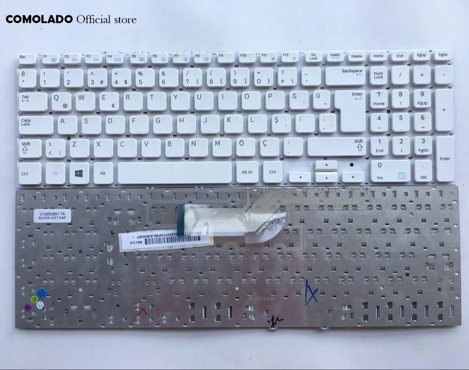 

TR Turkish keyboard For SAMSUNG NP300E5E NP350E5C V5C NP355E5C V5C NP550P5C P7C NP500P7C NP270E5U White keyboard TR Layout