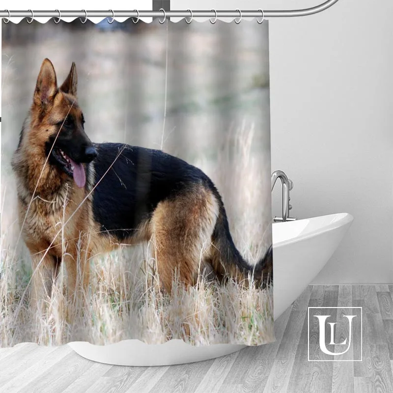 Пользовательские немецкие пастухи собака занавески для душа большой размер водонепроницаемый ткань занавески для ванной комнаты декор дропшиппинг