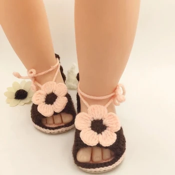 

QYFLYXUEQYFLYXUE- Handmade crochet Handmade wool Crochet knitted baby shoes, sandals garden shoes, newborn shoes, baby gifts