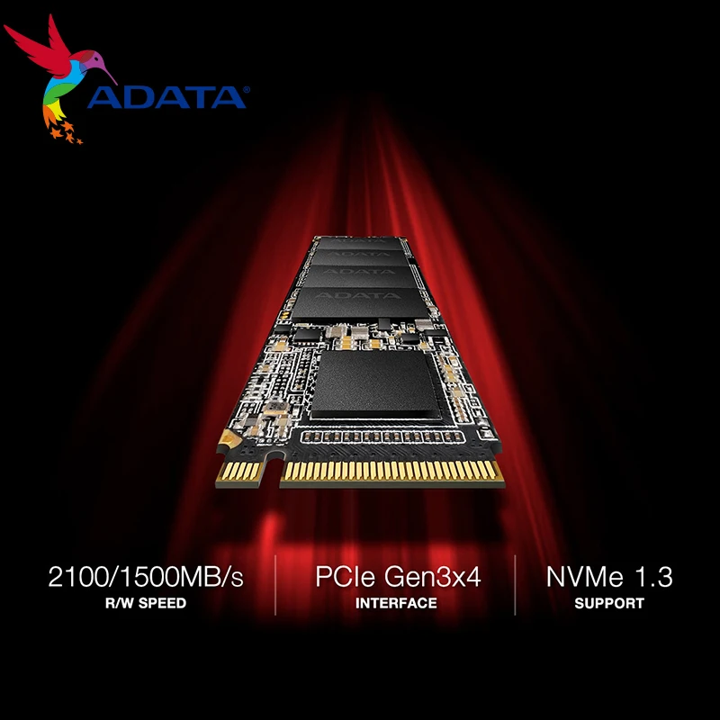 ADATA XPG SX6000PRO PCIe 256GB 512 Гб Скорость чтения 1500 МБ/с. 3D NAND PCIe Gen3x2 M.2 2280 NVMe 2100 МБ/с. WS твердотельный накопитель