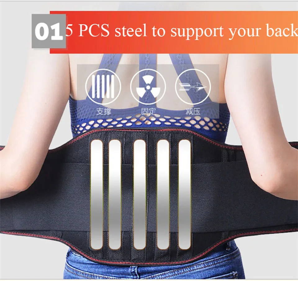 

Medical Therapy Breathable Mesh Lower Back Waist Support Brace Adjustable Straps for Relieving Low Back Pain Lumbar Support Belt