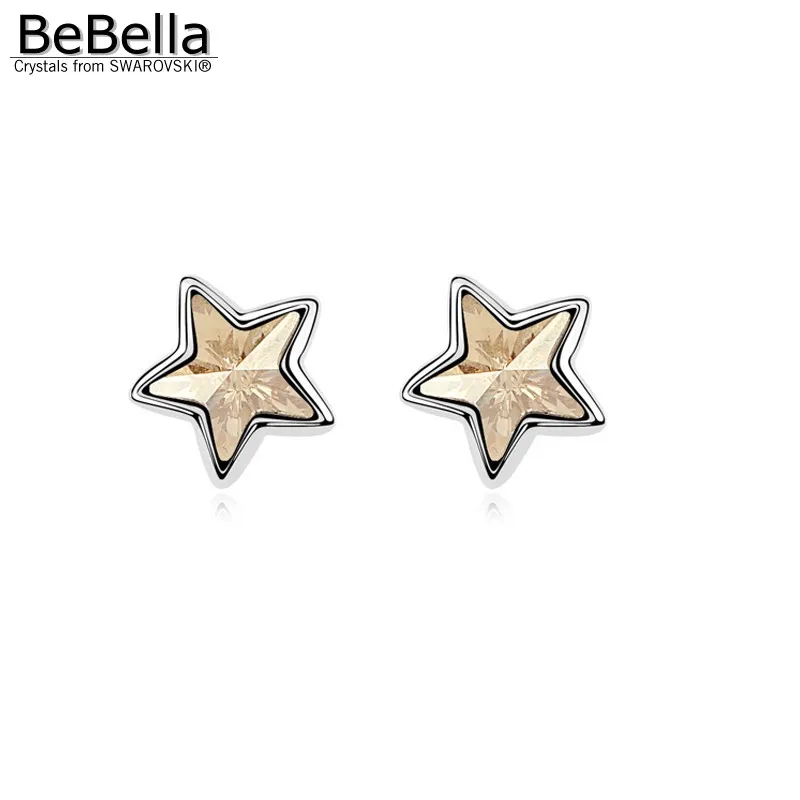 BeBella пентаграмма звезда серьги гвоздики с кристаллами от Swarovski оригинальные модные украшения для женщин девочек Рождественский подарок - Окраска металла: Crystal GSHA