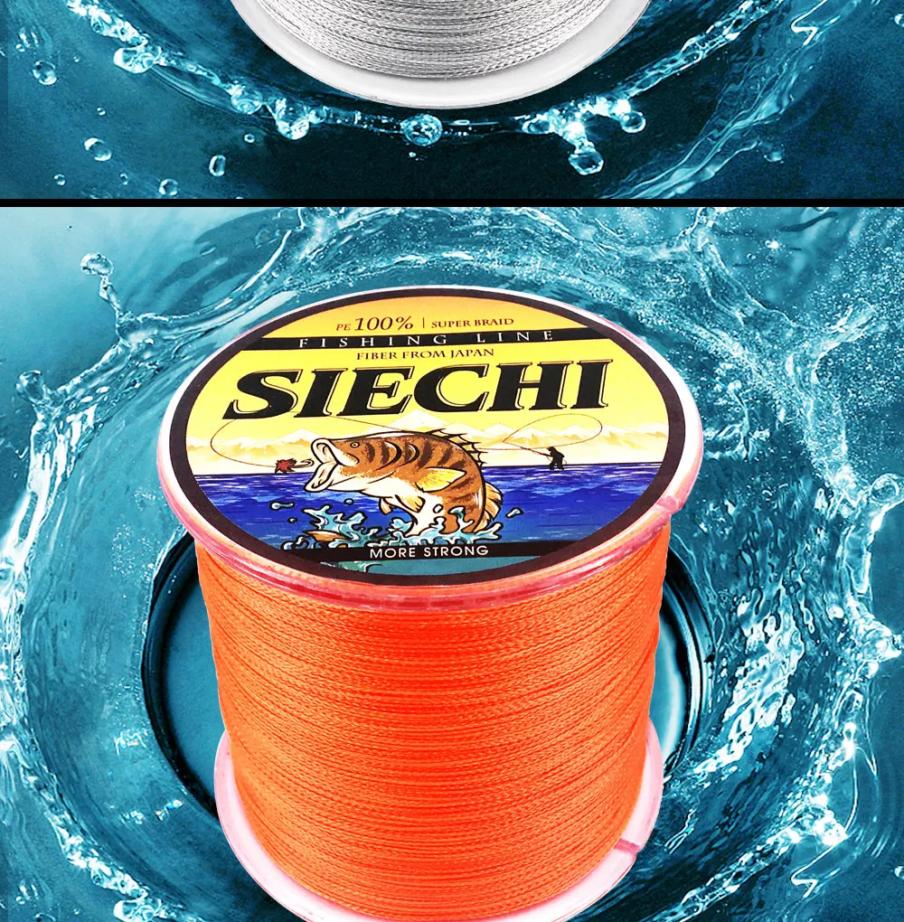 Linhas de Pesca Linha de Pesca 300 m pe Vertente 4 Tece Siechi Trançada Multifilamento Trançada Corda Grande Angular Tecnologia 18 80lb 14 4 Tece SIECHI Trançada linha de Pesca