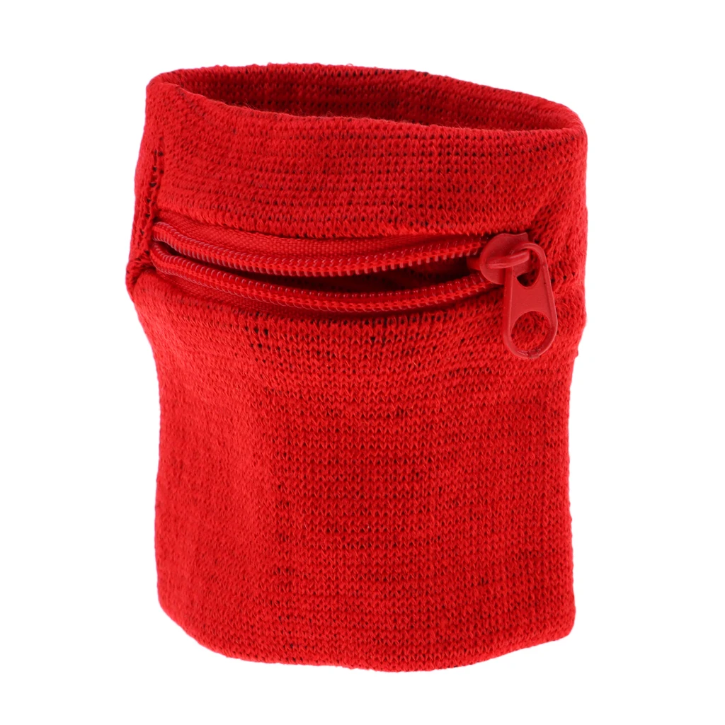 7-8 cm Lightweight Soft Outdoor Sports Wrist Band Zipper Storage Pocket Wallet Wrist Strap Multi Colors