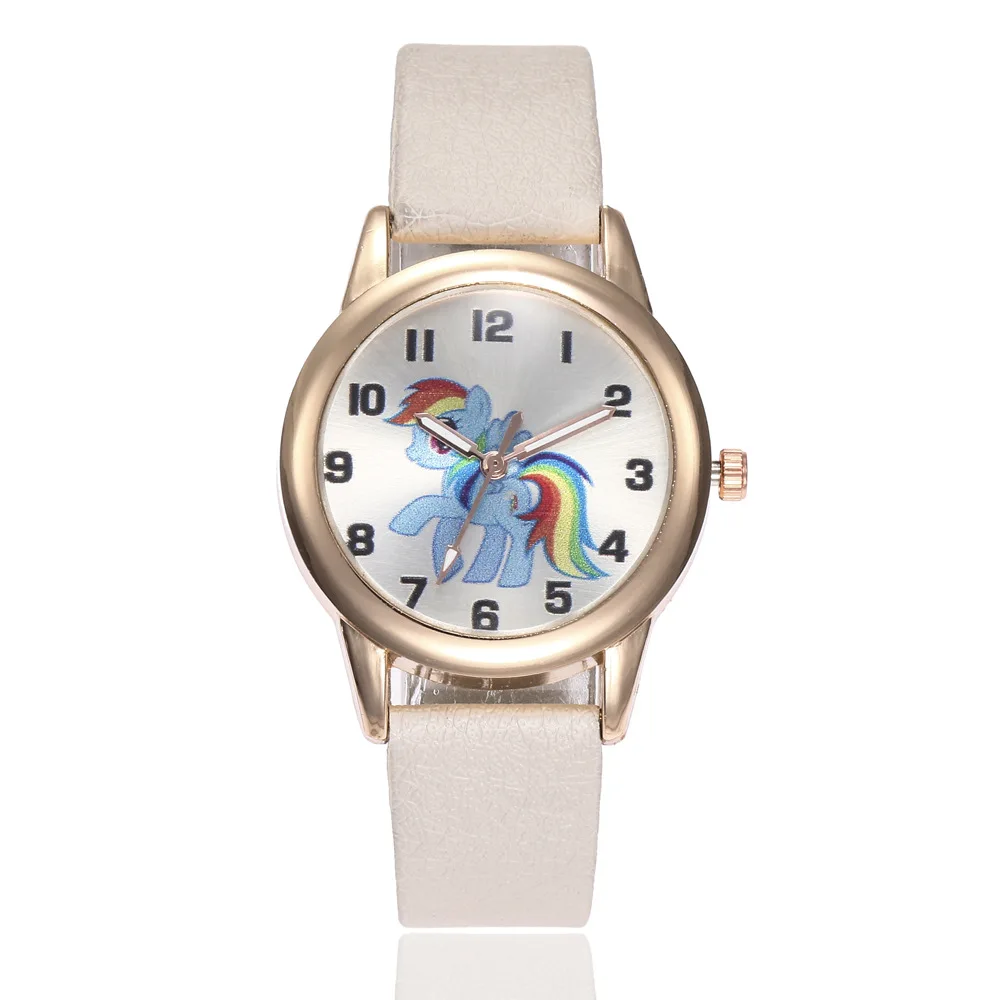 Children Watch Unicorn Pony Leather Strap Analog Dial Quartz Watches Kids Wrist Watches for Boys Girls Xmas Gifts Cartoon Watch