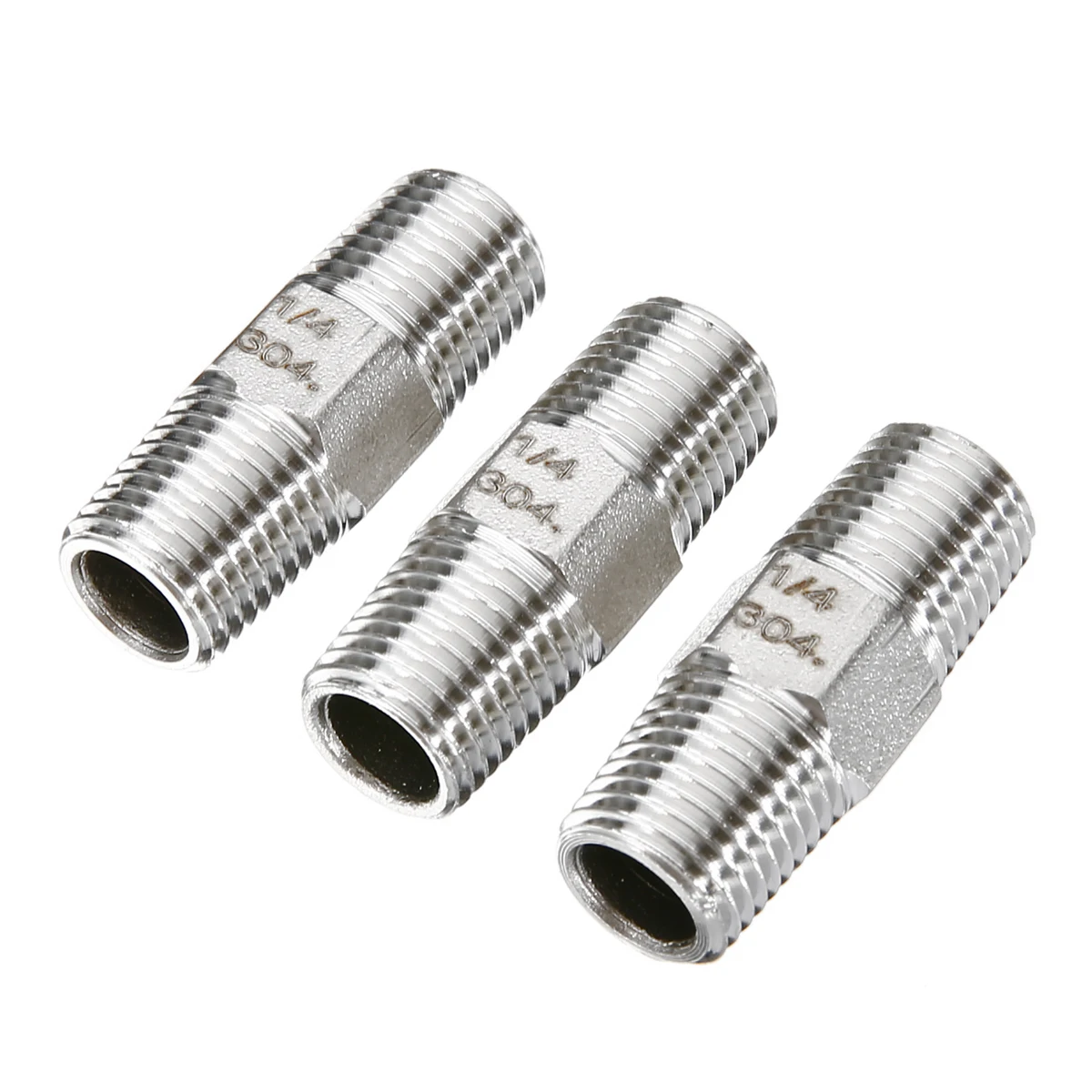3pcs 304 1/4" BSP Air Line Hose Compressor Fittings Double Outer Tooth Male Connectors Coupler For Hardware Tools Mayitr