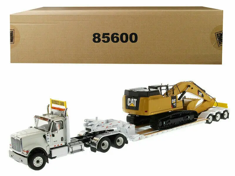 Литой мастеров DM85600 HX520 трактор + низкорамник Cat 349F 1/50 Новый штучной