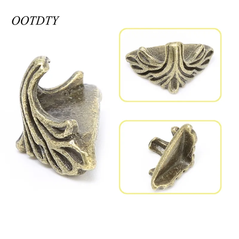 

OOTDTY 30 Pcs Decorative Jewelry Gift Box Wood Case Feet Leg Corner Protector19mm x11mm