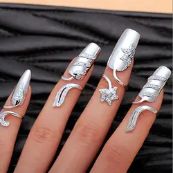 925 пробы серебро, кубического циркония кольца на ногти для Для женщин вечерние свадебные подарки оптом модные кольцо для ногтей