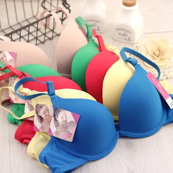 

New Fashion Push up bra Women Sexy Deep V-neck Lingerie Support bra Underwired bralette Padded Bh 10 color top 28-36 AA A B Cup