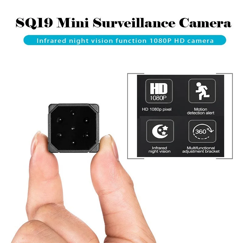 

SQ19 Portable HD 1080P Mini Camera Digital Motion Detection Cam Video Voice Micro Recorder with Infrared Night Vision Function