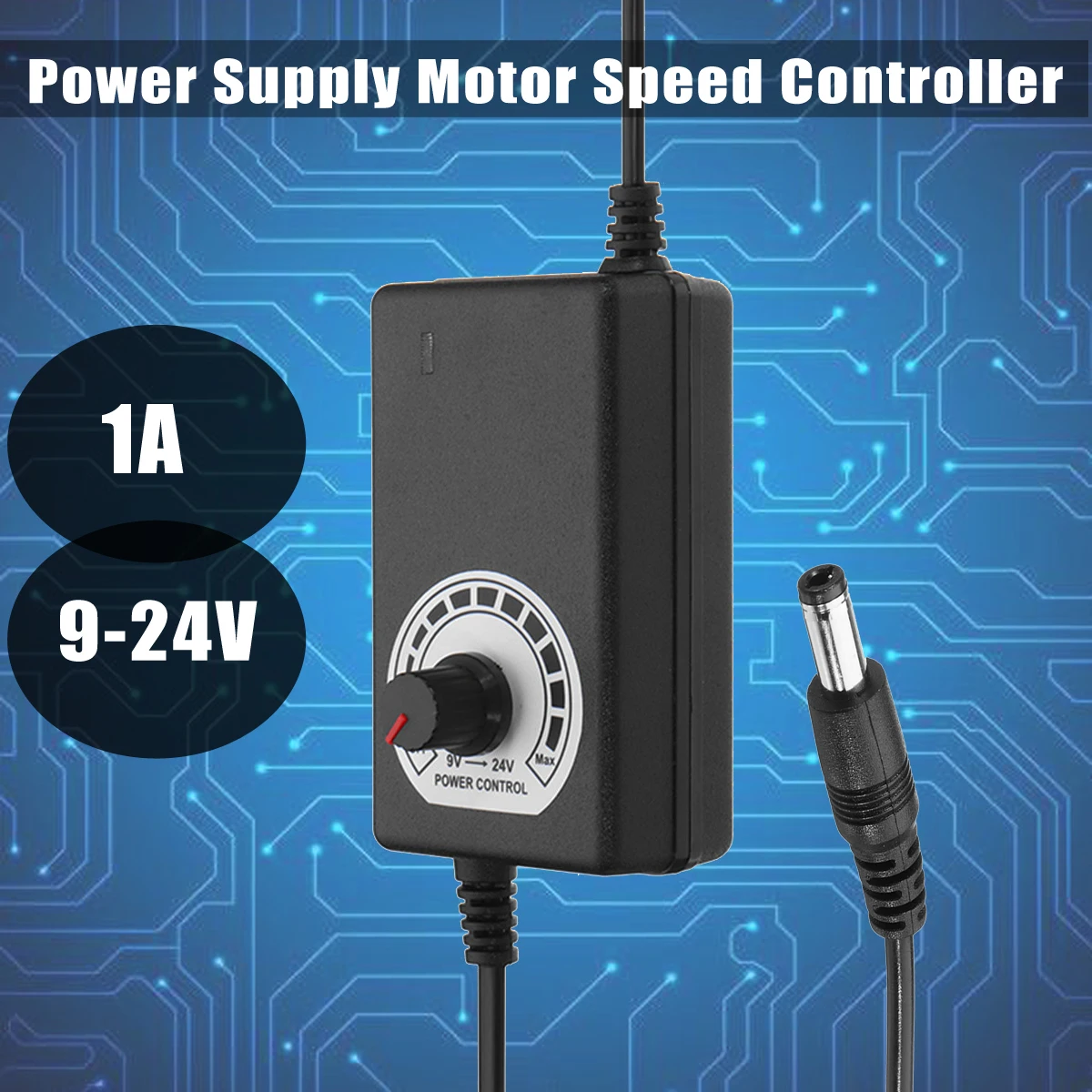 

Adjustable AC/DC Adapter 9-24V 1A Power Supply Motor Speed Controller Digital Display Power Adapter Supplys