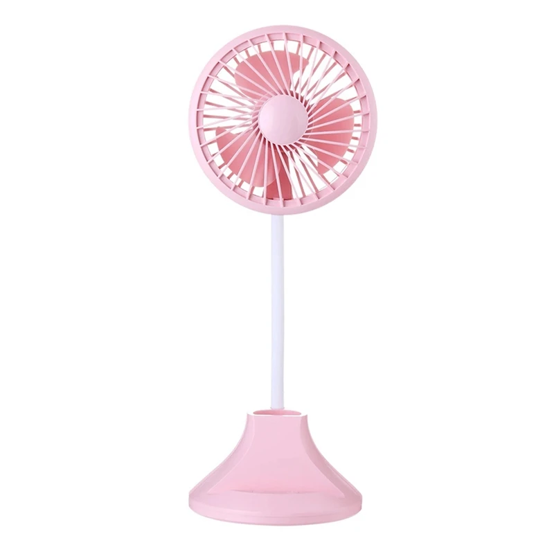 

Mini Usb Rechargeable Fan With Led Light 360 Degree Adjustable Portable Fan For Home Office