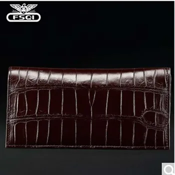 

fasiqi Crocodile leather wallet soft skin fashion man wallet long wallet multi card money clip hand bag male business leather
