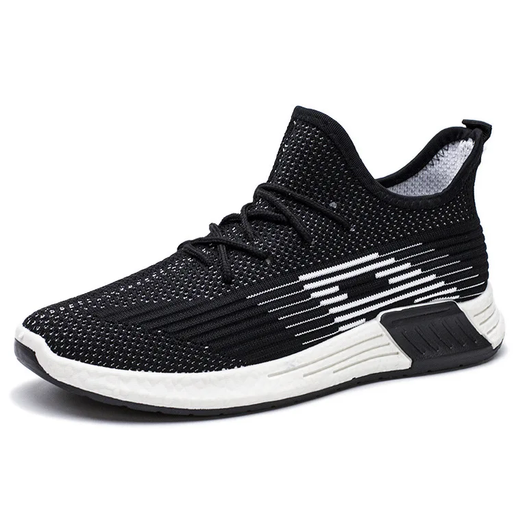 Men Shoes Men's Casual Lightweight Comfortable Breathable low-help Flyknit sneakers black red Footwear zapatos de hombre