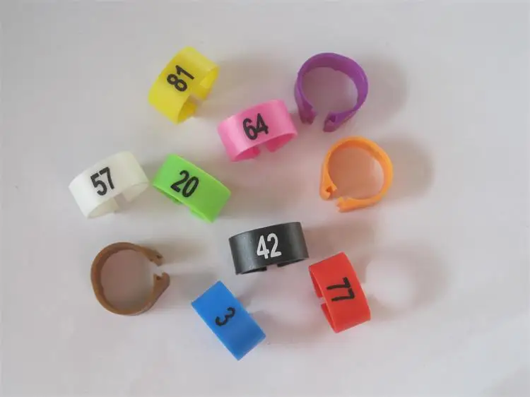 

100Pcs Inner 12mm Poultry Leg Band Bird Pigeon Parrot Chicks Rings 1-100 Numbered Rings