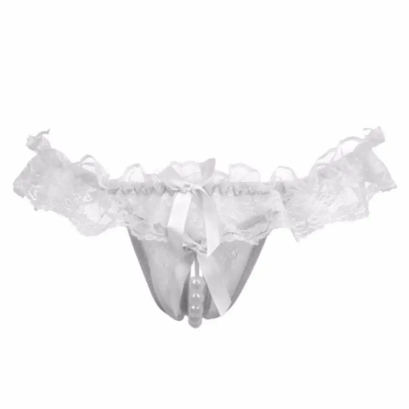 Женское сексуальное нижнее белье кружевные прозрачные трусики женские стринги с перламутровыми вырезами Culotte Femme сексуальное женское белье#5