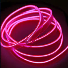 Haoyuehao 1 м светодиодная трос Трубка линия гибкий неоновый светодиодный светильник свечение el салон распрямите полоску украшение автомобиля, украшенное мозаикой из драгоценных камней, 12v инвертор - Испускаемый цвет: pink