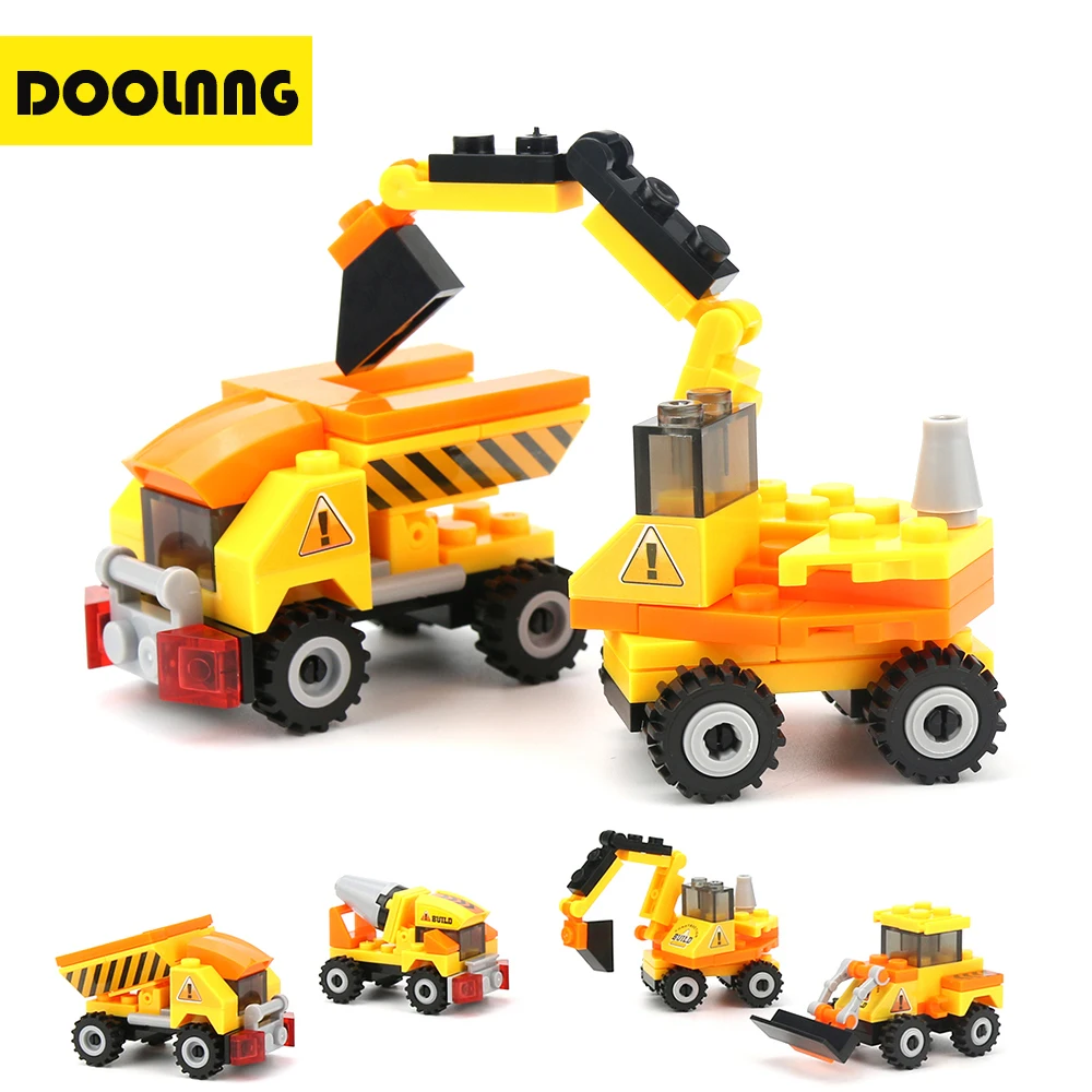 4pcs lot Engineering Truck Building font b Blocks b font Set font b Toy b font