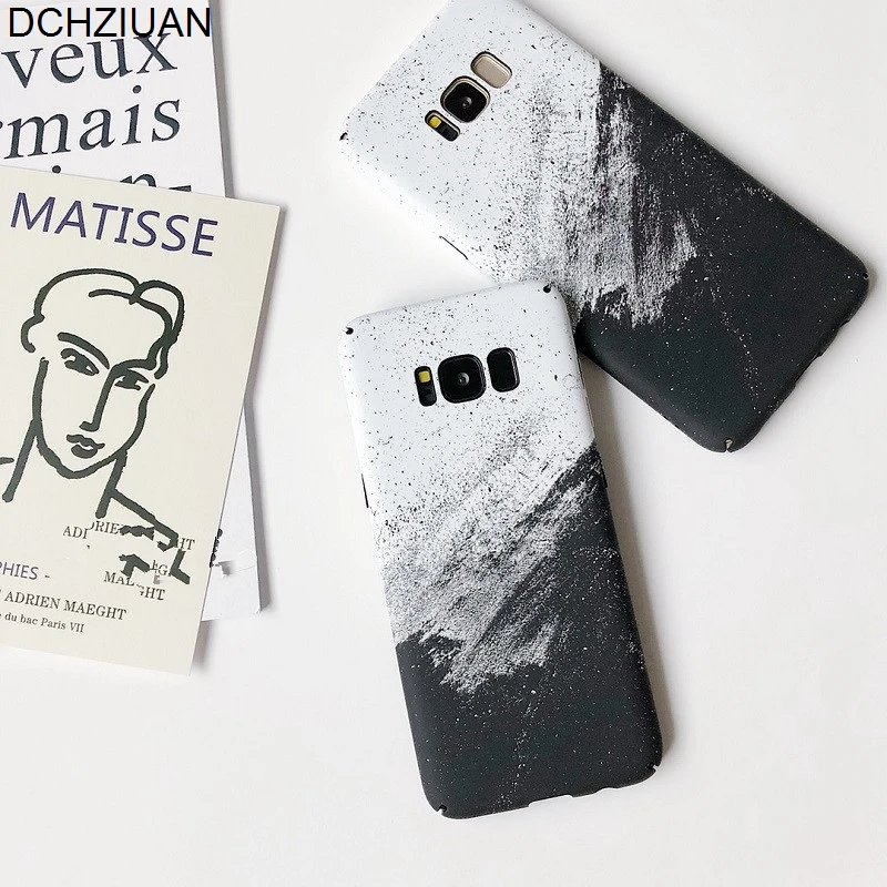 

DCHZIUAN Black White Marble Case For Samsung Galaxy S8 S9 Plus Phone Case For Samsung Note 8 9 S7 S7 Edge Hard PC Fashion Cover
