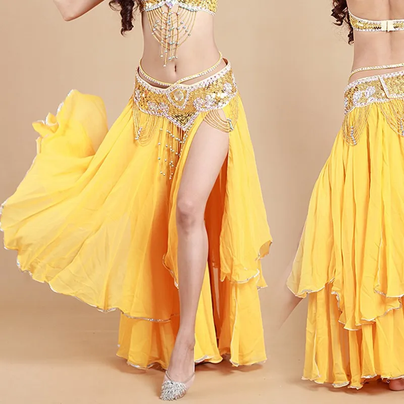 lo hizo Escalofriante Debilidad Árabe 2 capas de baile vestido de gasa falda de danza del vientre slits  bellydance Falda larga profesional mujer campana danza falda|chiffon belly  dancing skirt|belly dance skirtbellydance skirt long - AliExpress