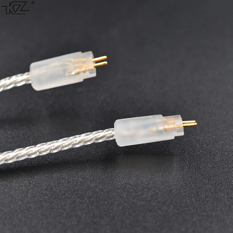 Посеребренный кабель для наушников KZ ZS5 ZS3 ZS6 2 контакта 0 75 мм|cable upgrade|silver cablefor earphones