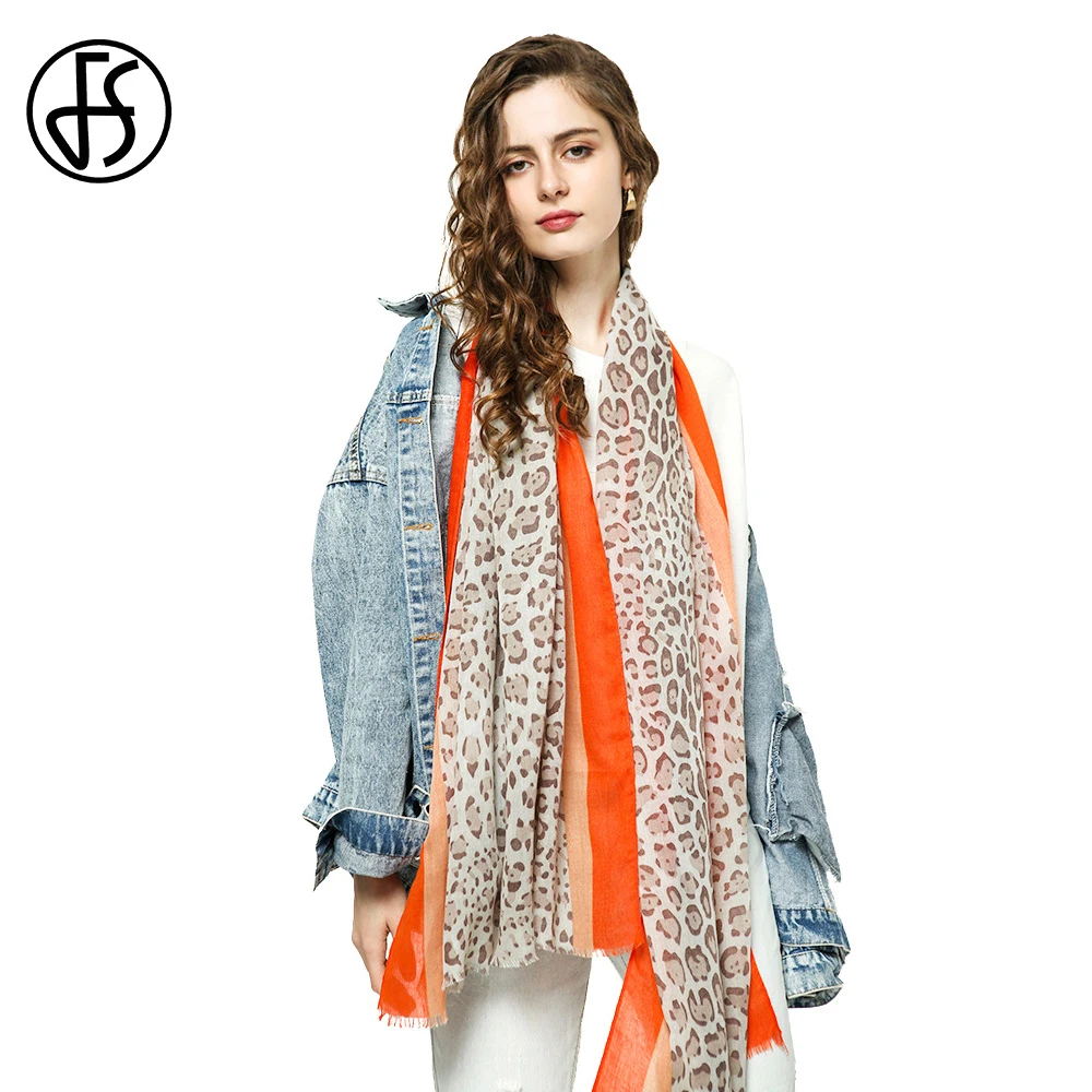 

FS Spring Winter Fashion Leopard Print Designer Scarf Women Luxury 2019 Vacation Travel Cotton Hijab Shawl Echarpe Femme