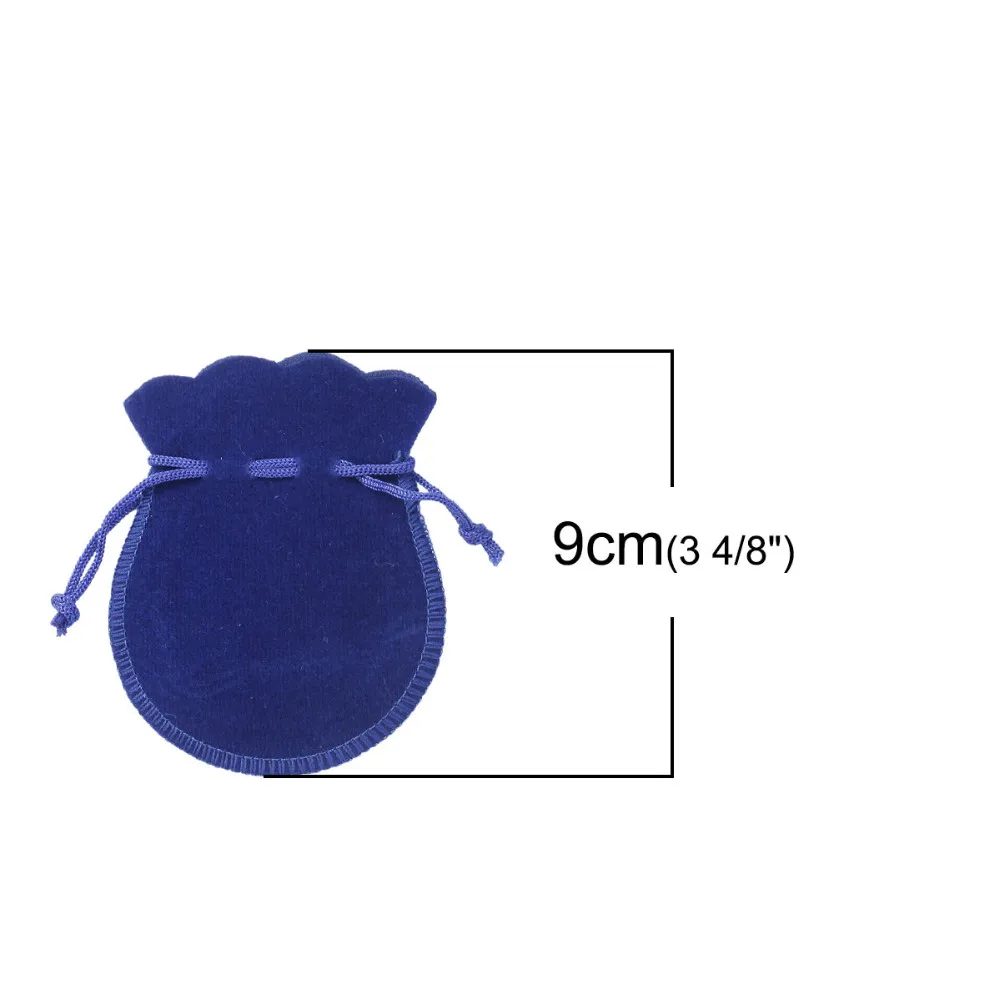 Doreen Box hot-20 шт черный бархат шнурок Мешочки Ювелирные изделия Подарочная сумка с веревкой 9x7,5 см(3-1/" x3")(B18502