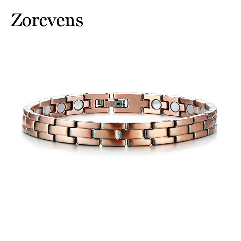 

LETAPI Rose Gold Color Magnetic Bracelets for Women Men Copper Energy Power Healing Link Bracelet Jewelry