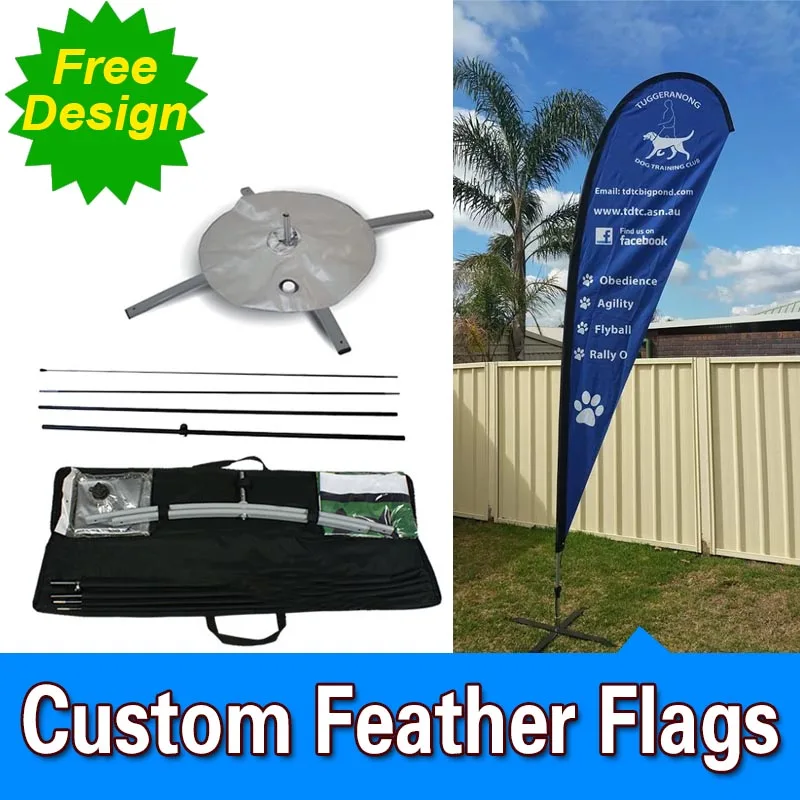 

Free Design Free Shipping Single Sided Cross Base Teardrop Flag Signs Advertising Feather Banner Stands Feather Flags