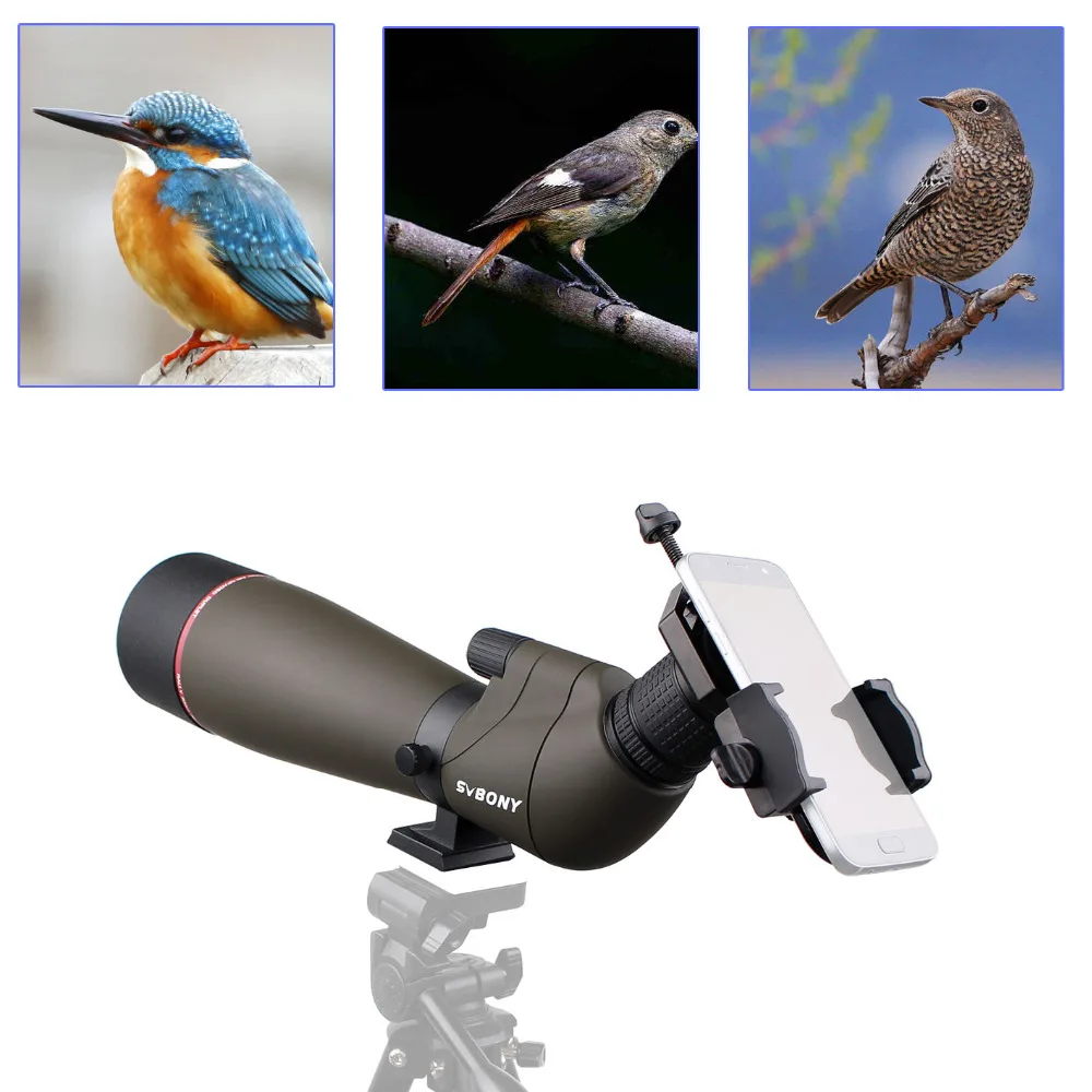 

SVBONY 20-60x80mm SV13 Spotting Scope Zoom Monocular Telescope MC Optics 45 Degree Viewing Angle Birdwatching F9314AB
