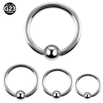 

10Pcs/Lot G23 Titanium Captive Bead Ring Piercings Nose Rings Gauges Septum Clickers Body Jewelry