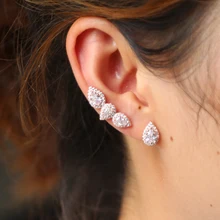 Новое поступление асимметричные серьги-гвоздики для женщин Симпатичные слеза капли cz капельки Эффектные серьги горячая Распродажа изысканные ювелирные изделия оптом