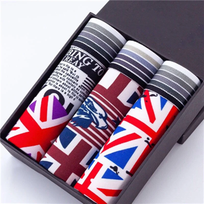 

890 3pcs/lot Men's Underwear Man Boxer Students Cartoon Shorts Sexy Cotton Boys Pants B0519