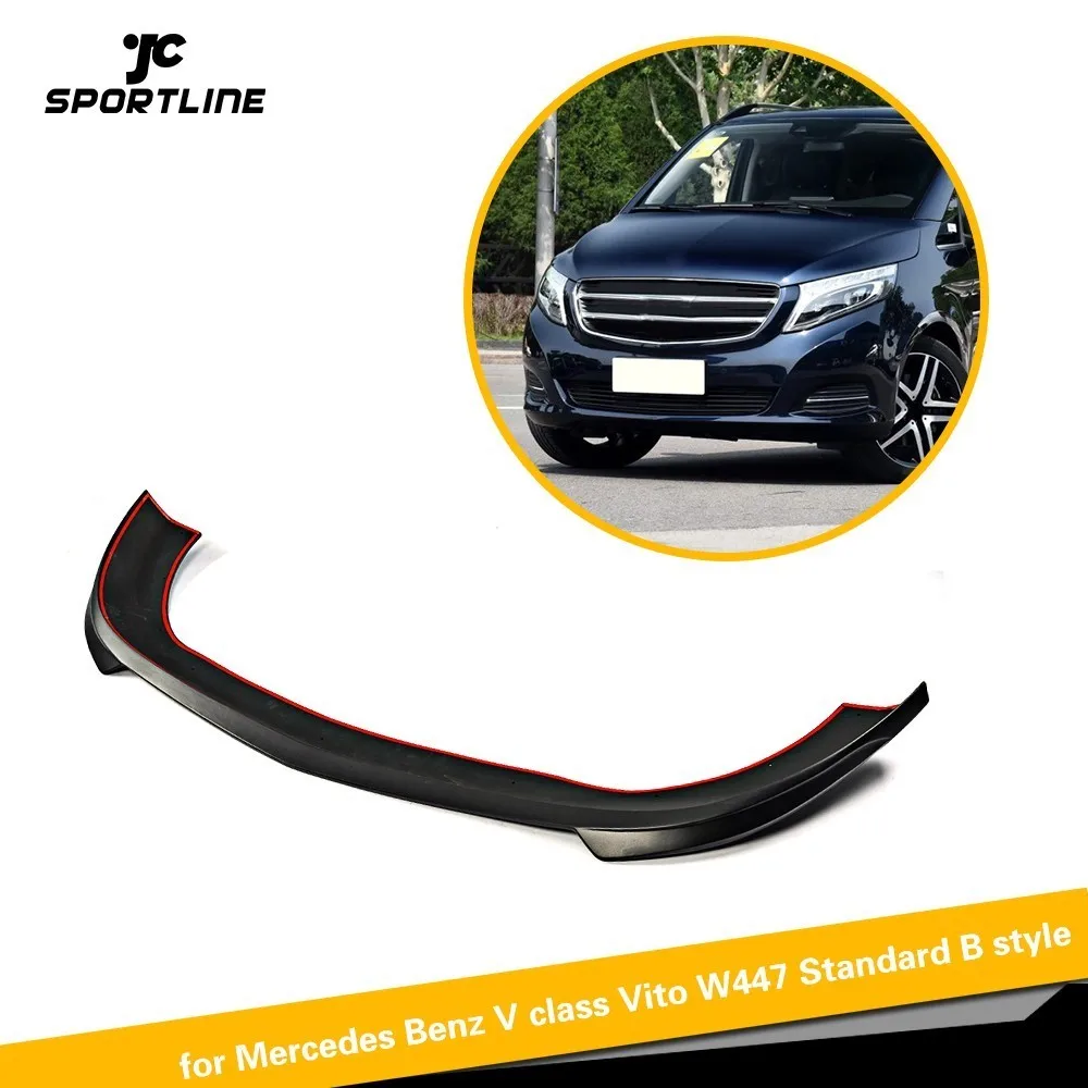 PU Front Bumper Lip Spoiler Chin Protector Guard for Mercedes Benz V