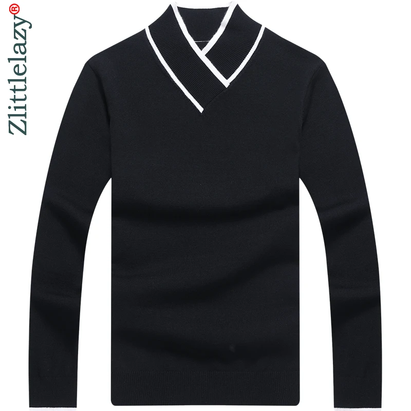 

2019 brand casual autumn winter warm pullover knitted Y neck male sweater men dress thick mens sweaters jersey clothing 41272