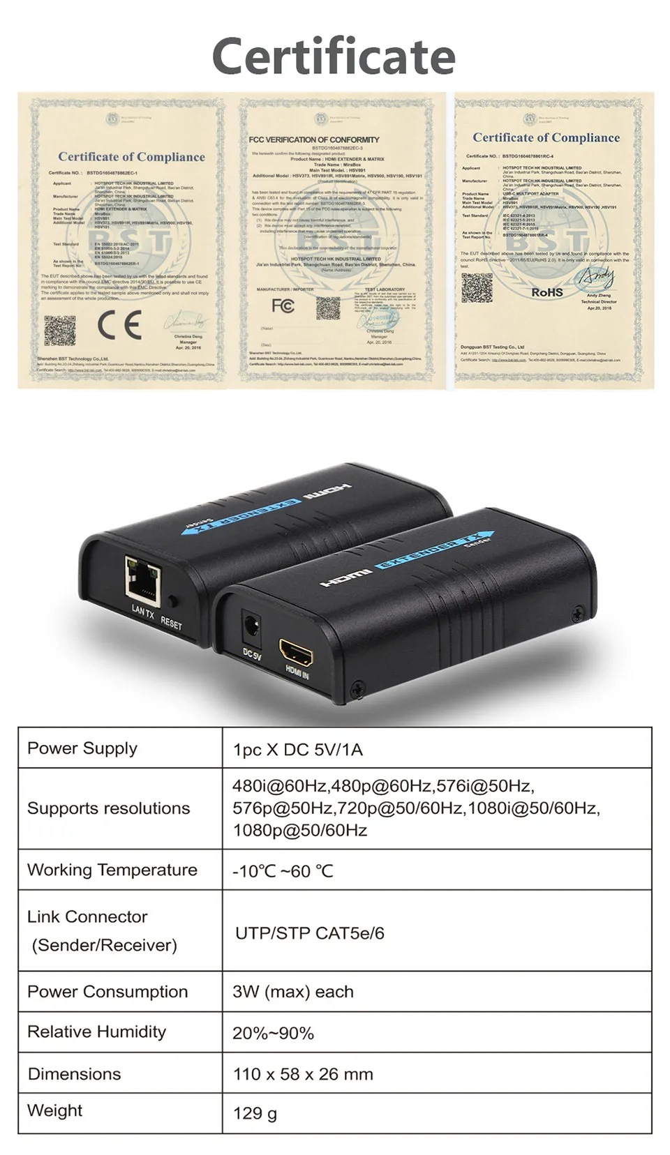 extensor sobre utp ip cat5e cat6 até