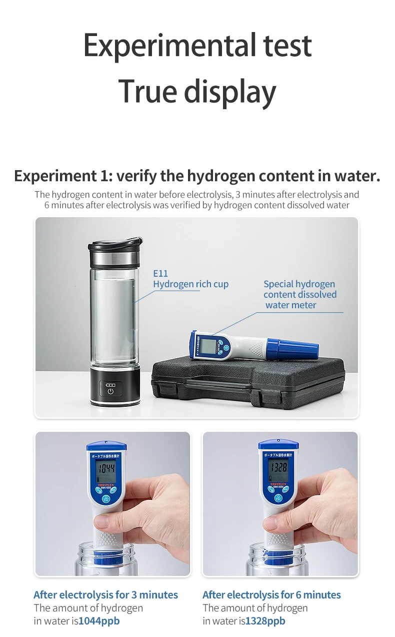 Перезаряжаемый богатый водородный водный генератор электролиз энергия водород-богатый антиоксидант ORP H2 ионизатор воды PP бутылка