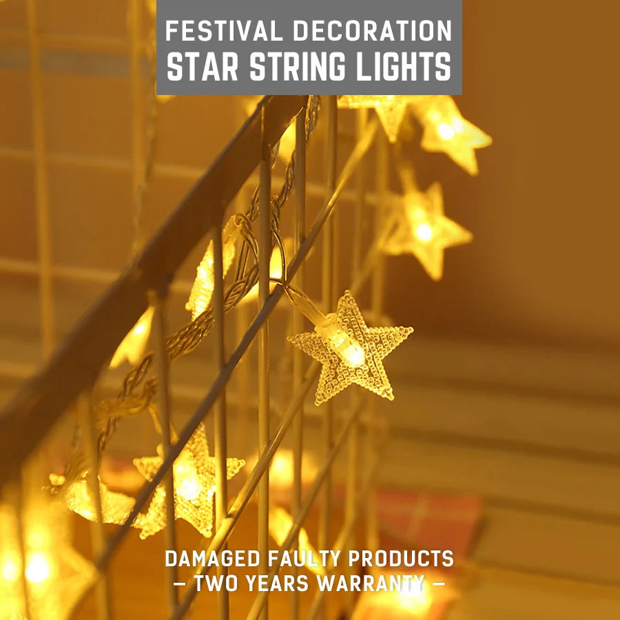 

10M LED String Light AC220VHoliday lights Waterproof Fairy Lights garland Outdoor Home Star Copper Wire Lamp